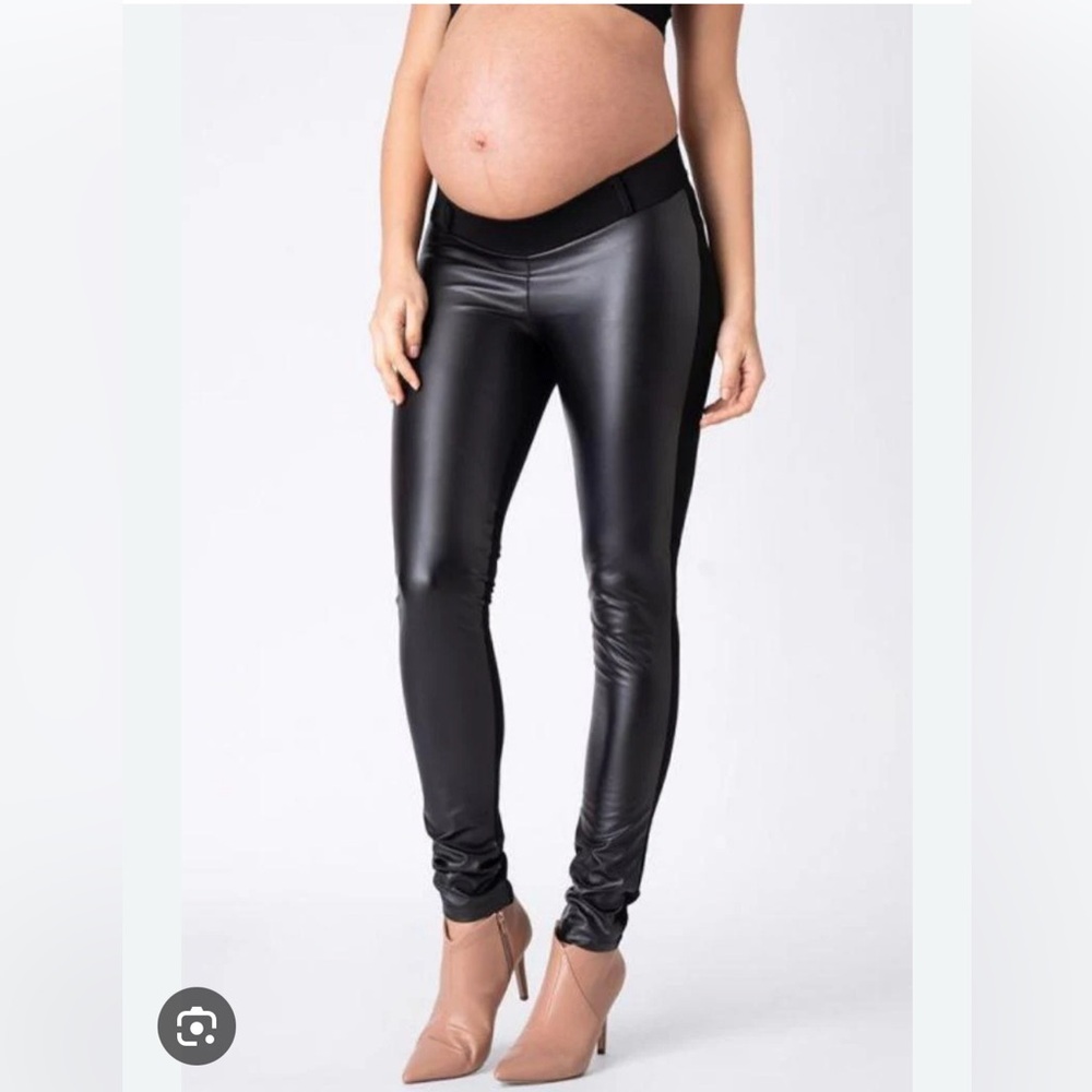Faux leather seraphine leeging maternity